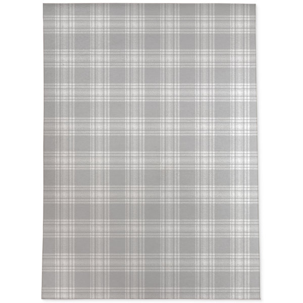 Gracie Oaks Hayg Plaid Gray Area Rug Wayfair
